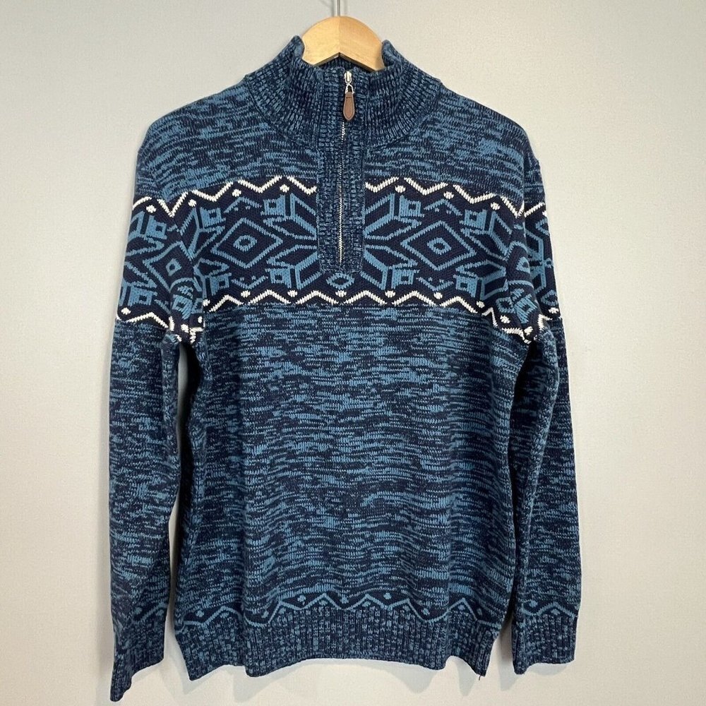 PJ Paul Jones Blue Quarter Zip Sweater Size Large New NWT - Picture 3 of 10